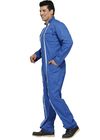 Blue Double Zipper Mens Heavy Duty Overalls Comfortable With Velcro Ankle