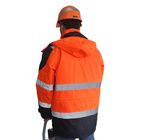 Exécutif 5 dans 1 salut veste imperméable de force avec le capot, haut habillement de sécurité de visibilité 