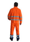 Hauts uniformes oranges de travail de visibilité avec la fermeture éclair bi-directionnelle résistante et les manchettes élastiques 