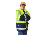 Two Tone Breathable Winter Safety Jackets Reflective , Oxford Hi Vis Work Jackets 