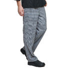 Poly pantalon à carreaux teint de chef de fils de coton avec l'anti ride de taille élastique