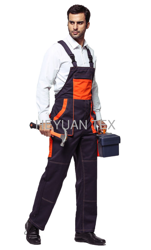Mens Workwear Clothing Bib Work Pants / 100% Cotton Bib & Brace Overalls 