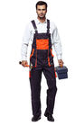 Le pantalon 100% de bavoir d'hiver de tissu de coton/le bavoir et accolade de travail avec le contraste colorent l'orange