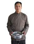 Veste de cuisinier de boutons-poussoirs cachée par usage anti-rétrécissement de travail de restaurant de chef