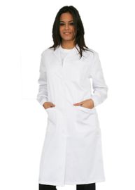 Classique amincissez le manteau blanc de laboratoire d'uniformes médicaux convenables de travail en popeline et sergé superbe