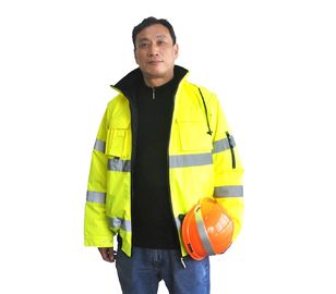 Souillez la haute veste résistante de sécurité d'uniformes de travail de visibilité avec les douilles détachables